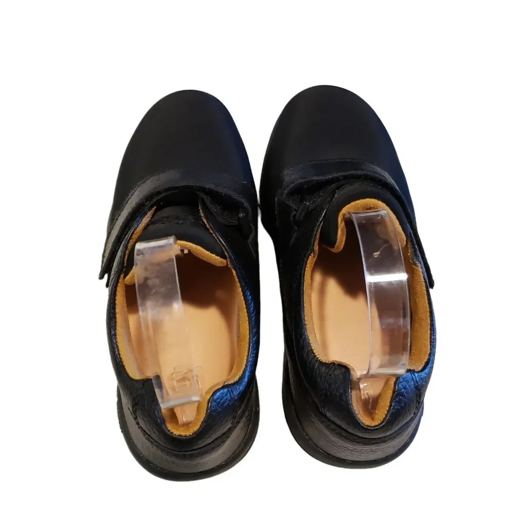 Dr Comfort Mens Brian Black Leather Slip On Adjustable Shoes US 7 W